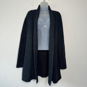 J. Jill Cardigan Sweater Women Small Gray Alpaca Knit Neutral Classic Minimalist